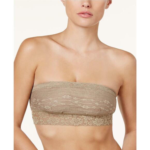 NWT Free People Women's Stretch Lace Bandeau Bra Top Taupe Size: M - Picture 1 of 5
